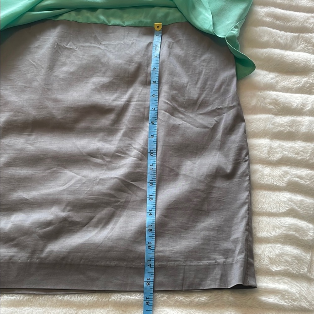 🇨🇦 le chateau dress,  Mint Green silk Drape Top with Grey skirt - Picture 10 of 13